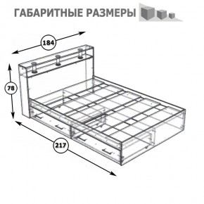 Камелия Кровать с ящиками 1800, цвет белый, ШхГхВ 183,5х217х78,2 см., сп.м. 1800х2000 мм., без матраса, основание есть в Соликамске - solikamsk.mebel24.online | фото 6