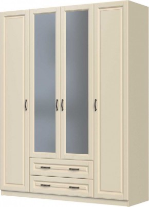 КАНТРИ Шкаф ШР-4 с 2 зерк. (слоновая кость) ЛАК в Соликамске - solikamsk.mebel24.online | фото