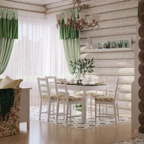 Комлект Вествик обеденный стол и четыре стула, массив сосны, цвет белый в Соликамске - solikamsk.mebel24.online | фото 1
