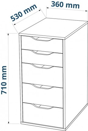 Комод Ингар белый с пятью выдвижными ящиками в Соликамске - solikamsk.mebel24.online | фото 3