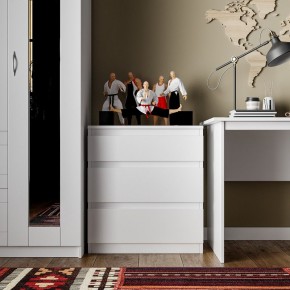 Комод КАСТОР с тремя ящиками, цвет белый в Соликамске - solikamsk.mebel24.online | фото 3