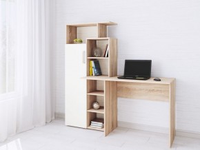 Компьютерный Стол Квартет-7 Дуб сонома/Белый в Соликамске - solikamsk.mebel24.online | фото