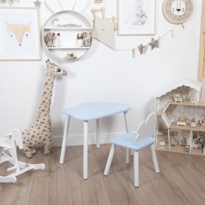 Комплект детский стол ОБЛАЧКО и стул ОБЛАЧКО ROLTI Baby (голубая столешница/голубое сиденье/белые ножки) в Соликамске - solikamsk.mebel24.online | фото