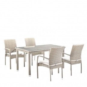 Комплект плетеной мебели T256C/Y376C-W85 Latte (4+1) + подушки на стульях в Соликамске - solikamsk.mebel24.online | фото