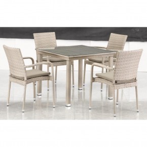 Комплект плетеной мебели T257C/Y376C-W85 Latte (4+1) + подушки на стульях в Соликамске - solikamsk.mebel24.online | фото