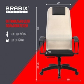 Кресло BRABIX PREMIUM "Ultimate EX-800" пластик, плотная двойная сетка Х2, черное/бежевое, 532916 в Соликамске - solikamsk.mebel24.online | фото 6