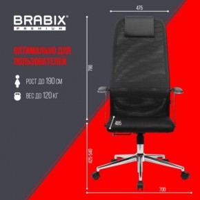 Кресло BRABIX PREMIUM "Ultimate EX-801" хром, плотная двойная сетка Х2, черное, 532917 в Соликамске - solikamsk.mebel24.online | фото 7