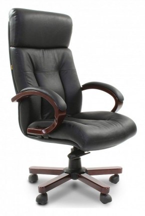 Кресло для руководителя Chairman 421 черный/орех темный, черный в Соликамске - solikamsk.mebel24.online | фото 1