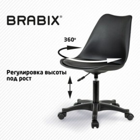 Кресло стул BRABIX "Eames MG-310 PL", пластик черный, экокожа черная, 532927 в Соликамске - solikamsk.mebel24.online | фото 3