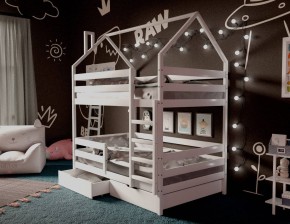 Кровать-домик двухъярусная 80*160 Белый в Соликамске - solikamsk.mebel24.online | фото