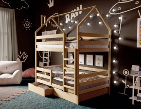 Кровать-домик двухъярусная 80*190 без покраски в Соликамске - solikamsk.mebel24.online | фото