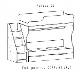 КАПРИЗ-22 Кровать двухъярусная 800 настил ЛДСП в Соликамске - solikamsk.mebel24.online | фото 2