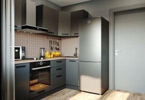 Кухня угловая Антрацит 2200х1000 (Стол. 38мм) в Соликамске - solikamsk.mebel24.online | фото 1