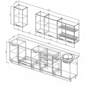 Кухонный гарнитур Антрацит 2800 (Стол. 38мм) в Соликамске - solikamsk.mebel24.online | фото 3