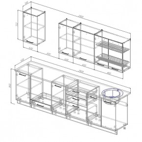 Кухонный гарнитур Бланка 2800 (Стол. 38мм) в Соликамске - solikamsk.mebel24.online | фото 2