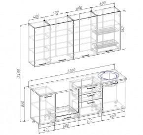 Кухонный гарнитур Демо 2200 (Стол. 38мм) в Соликамске - solikamsk.mebel24.online | фото 2