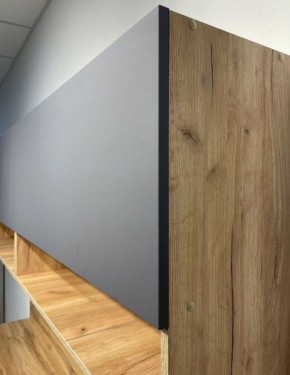 Кухонный гарнитур «Монако» 2.0 м Серия 2 МДФ с фрезеровкой (Дуб Золотой/Графит) в Соликамске - solikamsk.mebel24.online | фото 6