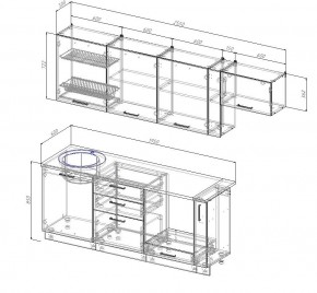 Кухонный гарнитур Муссон 2550 (Стол. 26мм) в Соликамске - solikamsk.mebel24.online | фото 2