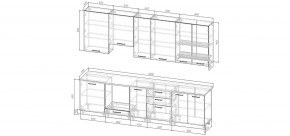 Кухонный гарнитур Санторини 3000 h950 (Стол. 26мм) в Соликамске - solikamsk.mebel24.online | фото 2
