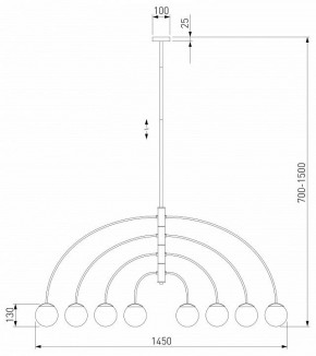 Люстра на штанге Eurosvet Cenacolo 30179/8 черный в Соликамске - solikamsk.mebel24.online | фото 2