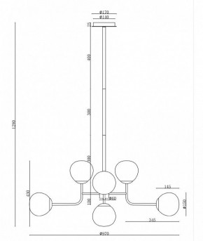 Люстра на штанге Maytoni Erich MOD221-PL-08-G в Соликамске - solikamsk.mebel24.online | фото 6