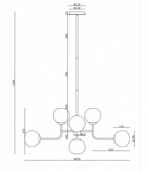 Люстра на штанге Maytoni Erich MOD221-PL-08-N в Соликамске - solikamsk.mebel24.online | фото 3