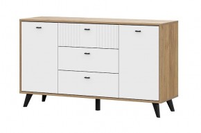 МИЛАН Комод 3 ящика двухстворчатый (Белый Матовый) в Соликамске - solikamsk.mebel24.online | фото