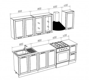 МИЛАНО Кухонный гарнитур 2,0 м Компоновка №1 (Орех) в Соликамске - solikamsk.mebel24.online | фото 3