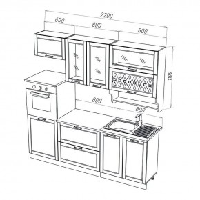 МИЛАНО Кухонный гарнитур 2,2 м Компоновка №3 (Орех) в Соликамске - solikamsk.mebel24.online | фото 2