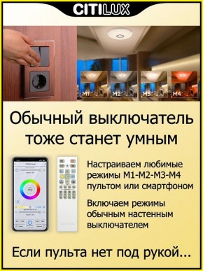 Накладной светильник Citilux Диамант Смарт CL713A30G в Соликамске - solikamsk.mebel24.online | фото 6