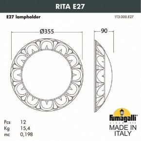 Накладной светильник Fumagalli Rita 1T3.000.000.AYE27 в Соликамске - solikamsk.mebel24.online | фото 2