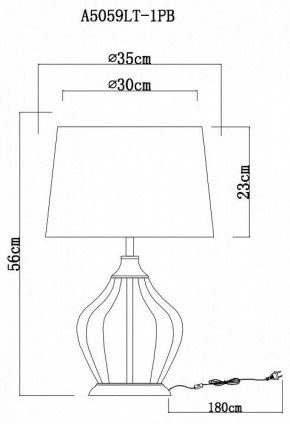 Настольная лампа декоративная Arte Lamp Baymont A5059LT-1PB в Соликамске - solikamsk.mebel24.online | фото 3