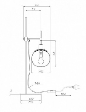 Настольная лампа декоративная Maytoni Erich MOD221-TL-01-N в Соликамске - solikamsk.mebel24.online | фото 3