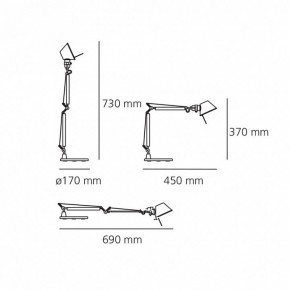 Настольная лампа офисная Artemide  0011860A в Соликамске - solikamsk.mebel24.online | фото