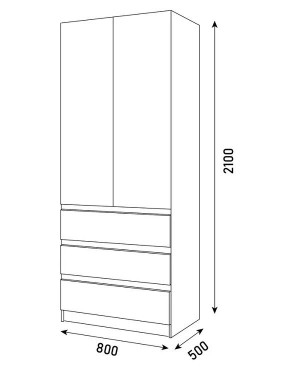 ПАРУС Шкаф 2-х ств. 800 в Соликамске - solikamsk.mebel24.online | фото 3