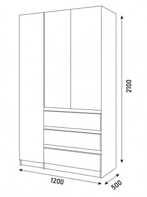 ПАРУС Шкаф 3-х ств. 1200 в Соликамске - solikamsk.mebel24.online | фото 3