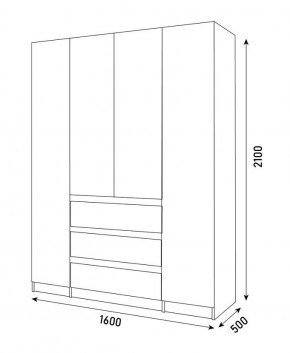 ПАРУС Шкаф 4-х ств. 1600 в Соликамске - solikamsk.mebel24.online | фото 3