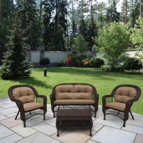 Плетеный комплект для отдыха LV-520BB Вrown/Beige в Соликамске - solikamsk.mebel24.online | фото