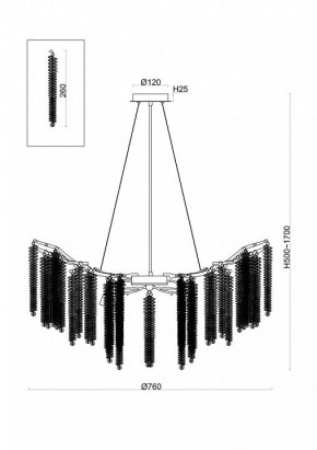 Подвесная люстра Freya Mineral FR1010PL-10G в Соликамске - solikamsk.mebel24.online | фото 2