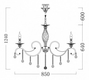 Подвесная люстра Maytoni Grace ARM247-10-G в Соликамске - solikamsk.mebel24.online | фото 7
