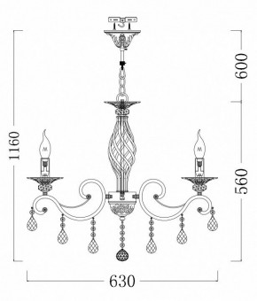 Подвесная люстра Maytoni Grace RC247-PL-06-R в Соликамске - solikamsk.mebel24.online | фото 5