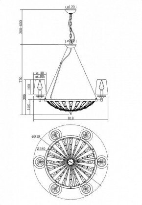 Подвесная люстра Maytoni Pantheon H021PL-06CH в Соликамске - solikamsk.mebel24.online | фото 5