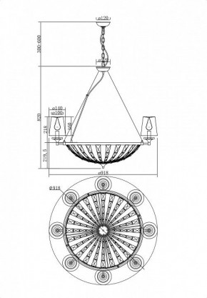 Подвесная люстра Maytoni Pantheon H021PL-08CH в Соликамске - solikamsk.mebel24.online | фото 4