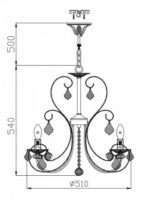 Подвесная люстра Maytoni Princess ARM270-05-R в Соликамске - solikamsk.mebel24.online | фото