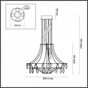 Подвесная люстра Odeon Light Flamenco 6699/51L в Соликамске - solikamsk.mebel24.online | фото 4