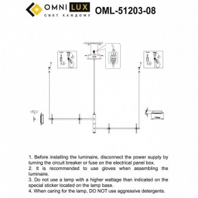 Подвесная люстра Omnilux Indovero OML-51203-08 в Соликамске - solikamsk.mebel24.online | фото 3