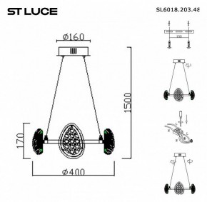 Подвесная люстра ST-Luce Enigma SL6018.203.48 в Соликамске - solikamsk.mebel24.online | фото 4