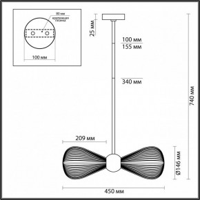 Подвесной светильник Odeon Light Elica 5402/2 в Соликамске - solikamsk.mebel24.online | фото 4