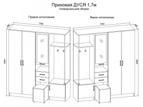 Прихожая Дуся 1.7 УНИ (Дуб Бунратти/Белый Бриллиант) в Соликамске - solikamsk.mebel24.online | фото 2