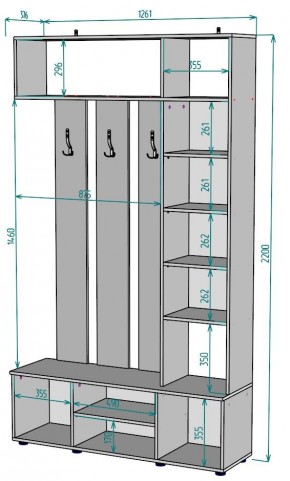 Прихожая с зеркалом V19_M в Соликамске - solikamsk.mebel24.online | фото 2